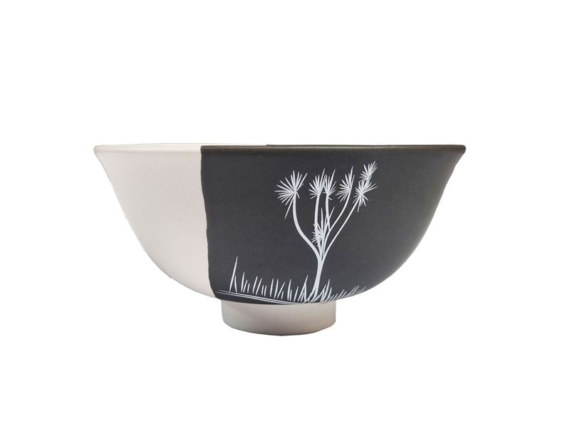 Jo Luping Design - Coastal Ti Touka Dipped Black on White | 11cm Porcelain Bowl