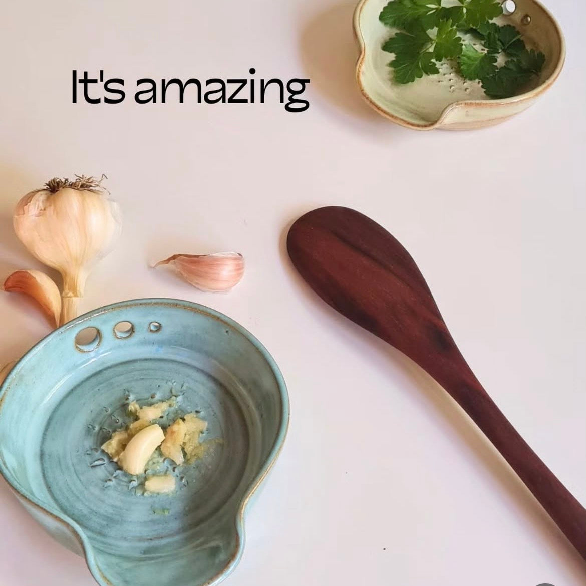 3-in-1 Garlic & Ginger Grater — with Herb Stripper & Spoon Rest