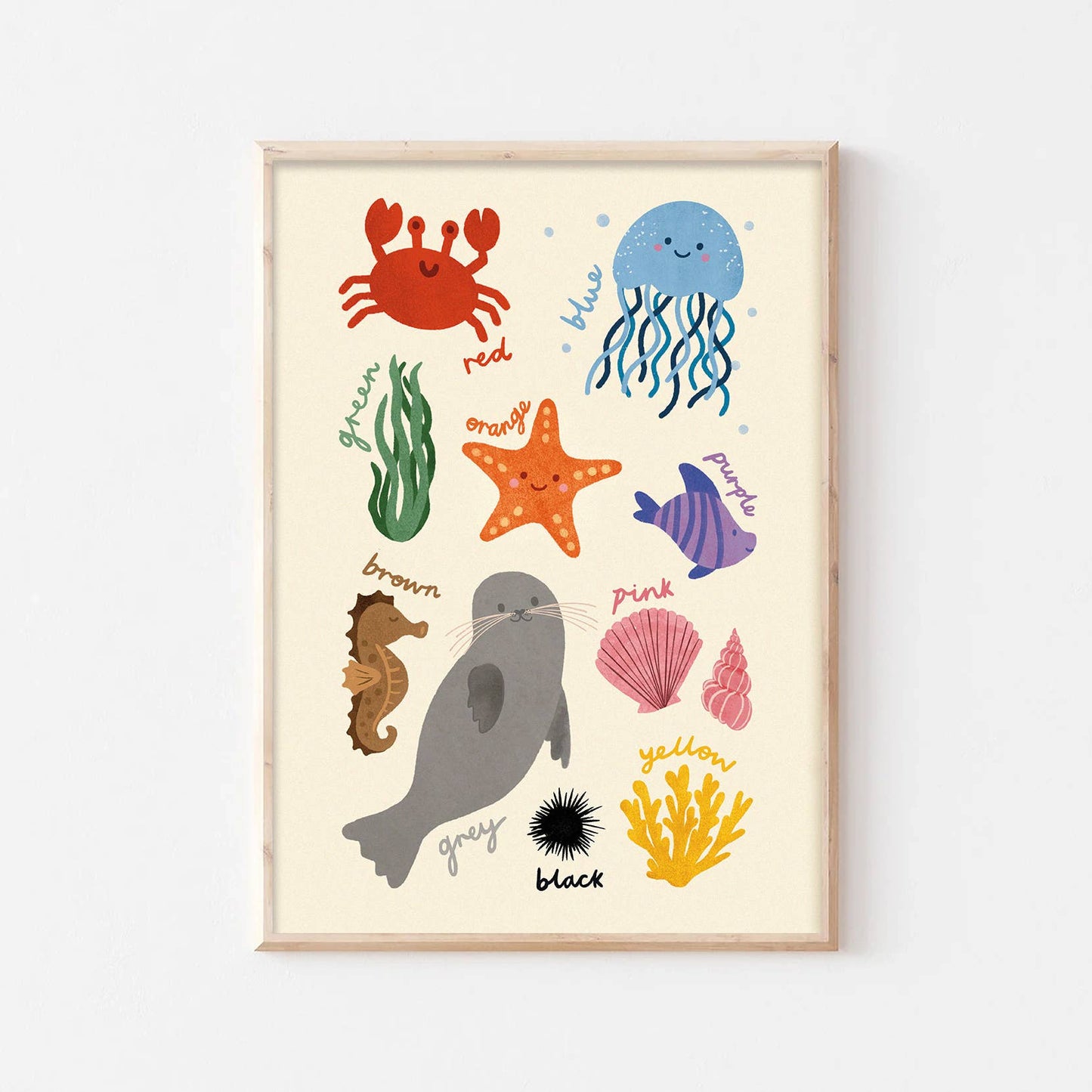 Colours Underwater Print - Modern Educational Kid's Art