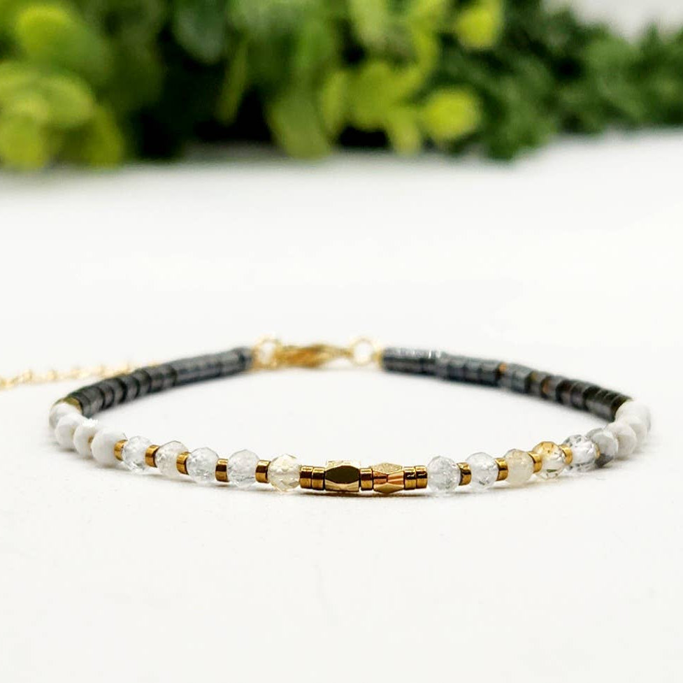EMPATH PROTECTION-Citrine/White Howlite/Hematite Bracelet