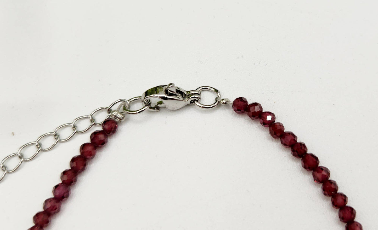 Garnet Bracelet Faceted 3MM w/Silver Color Clasp