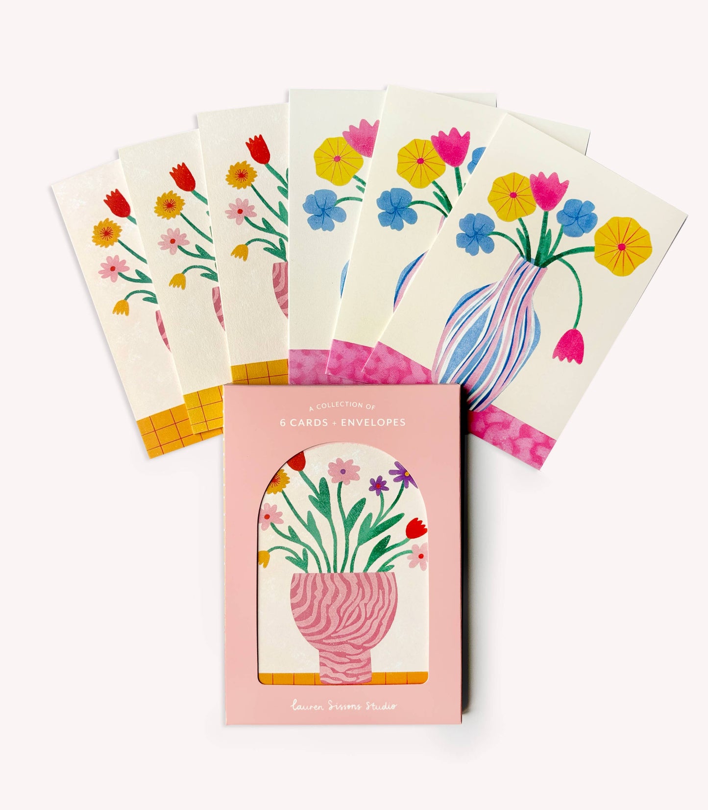Floral Greeting Card Boxed Set  - 6 Cards Envelopes Gift