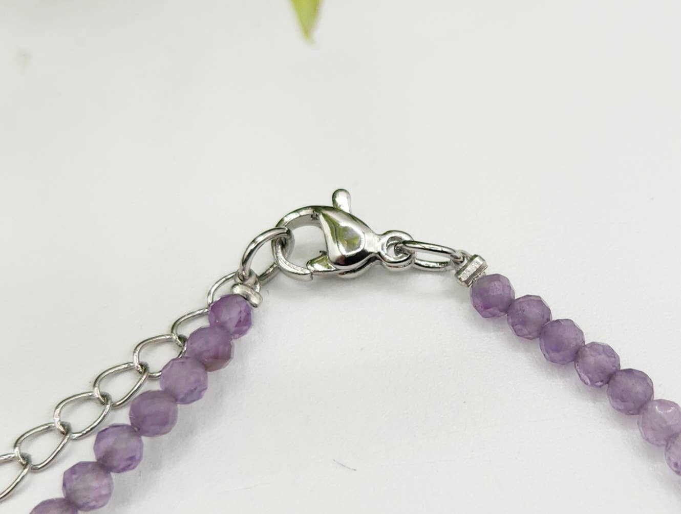 Amethyst Bracelet Faceted 3MM w/Silver Color Clasp