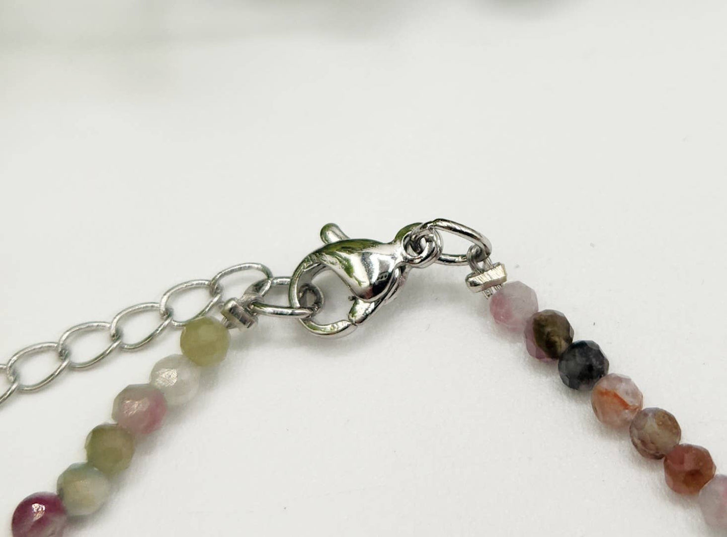 Wartermelon Bracelet Faceted 3MM w/Silver Color Clasp
