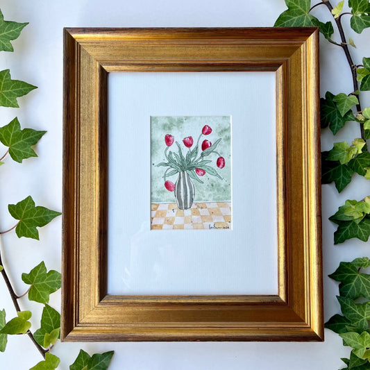 BEC BROWN | Framed Mini | Red Tulips