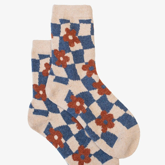 Checkered Daisy Sock