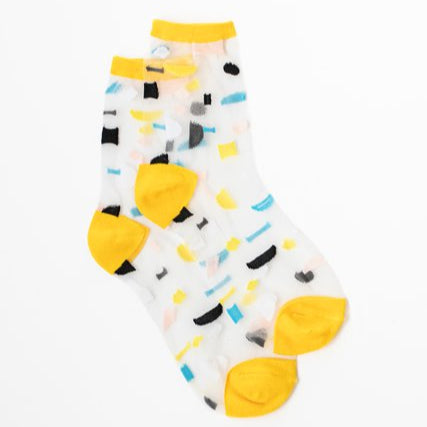 Sheer Sock | Yellow Shapes