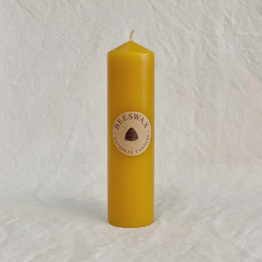 beeswax pillar candles