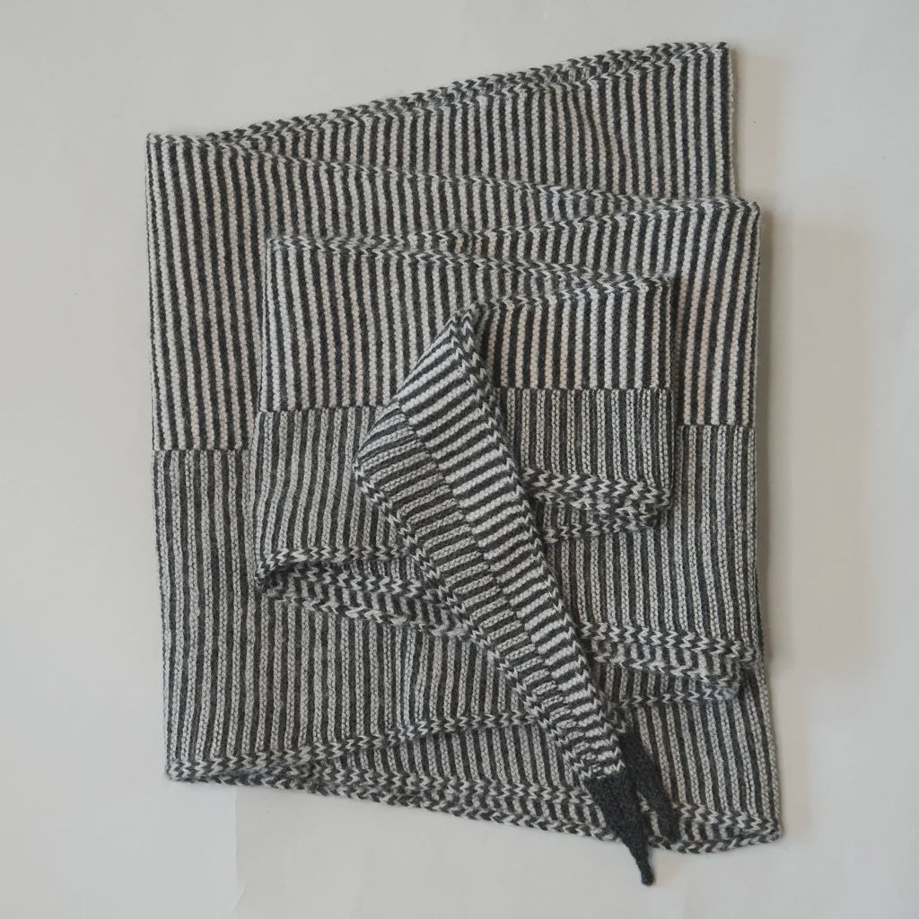 Knit Shepherd | Merino Punakaiki Scarf in Ponga/Black