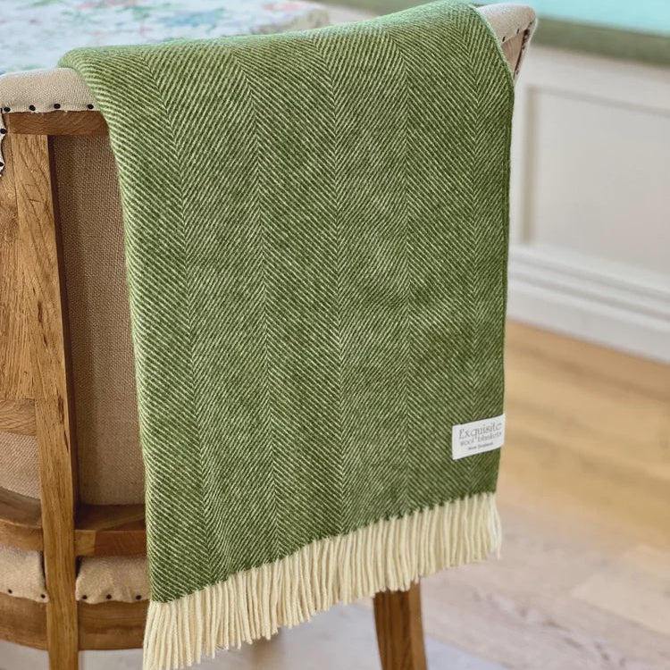 Herringbone NZ Pure Wool Collection | Green Apple