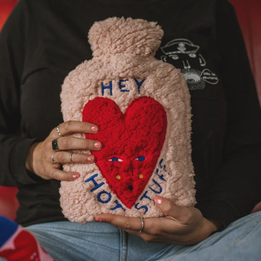 Hot Water Bottle  & Cover - Hey Hot Stuff