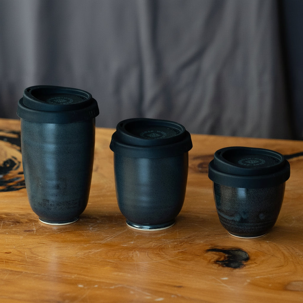 West Coast Stoneware | Black Sand Travel Cup