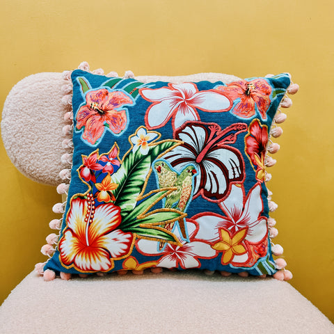 Blue Bell Club | Tropical Evenings Square Cushion