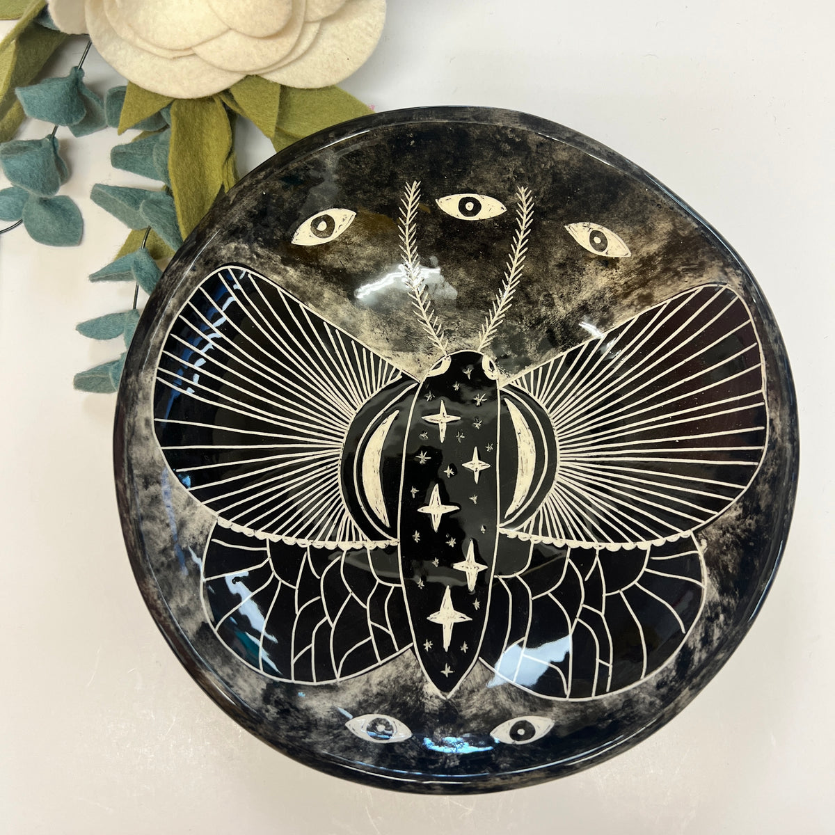 Black Midnight Moth | Large Bowl