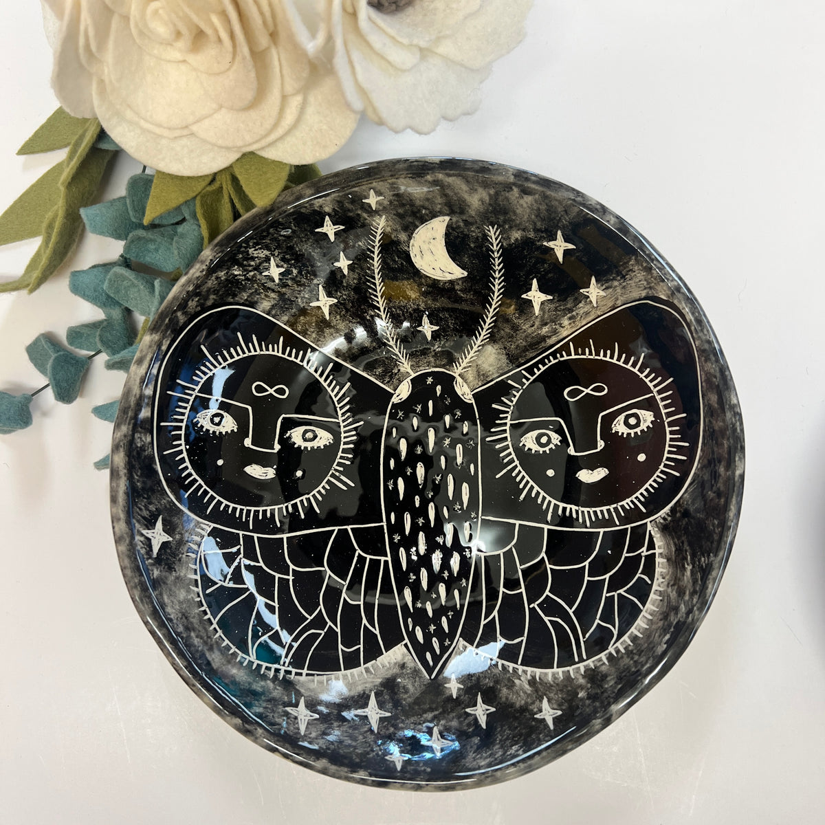 Black Midnight Moth | Large Bowl