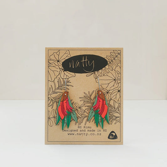 Harakeke flower earrings