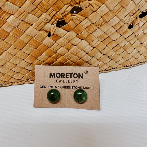 NZ Greenstone Stud Earrings