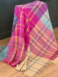 Stormness Cerise & Mint 100% Wool Throw