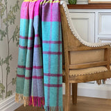 Stormness Cerise & Mint 100% Wool Throw