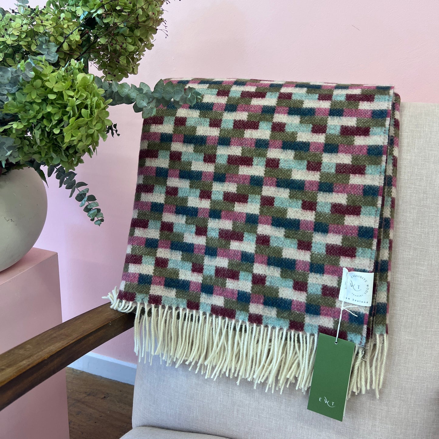 The Bricks Pink & Khaki 100% Merino