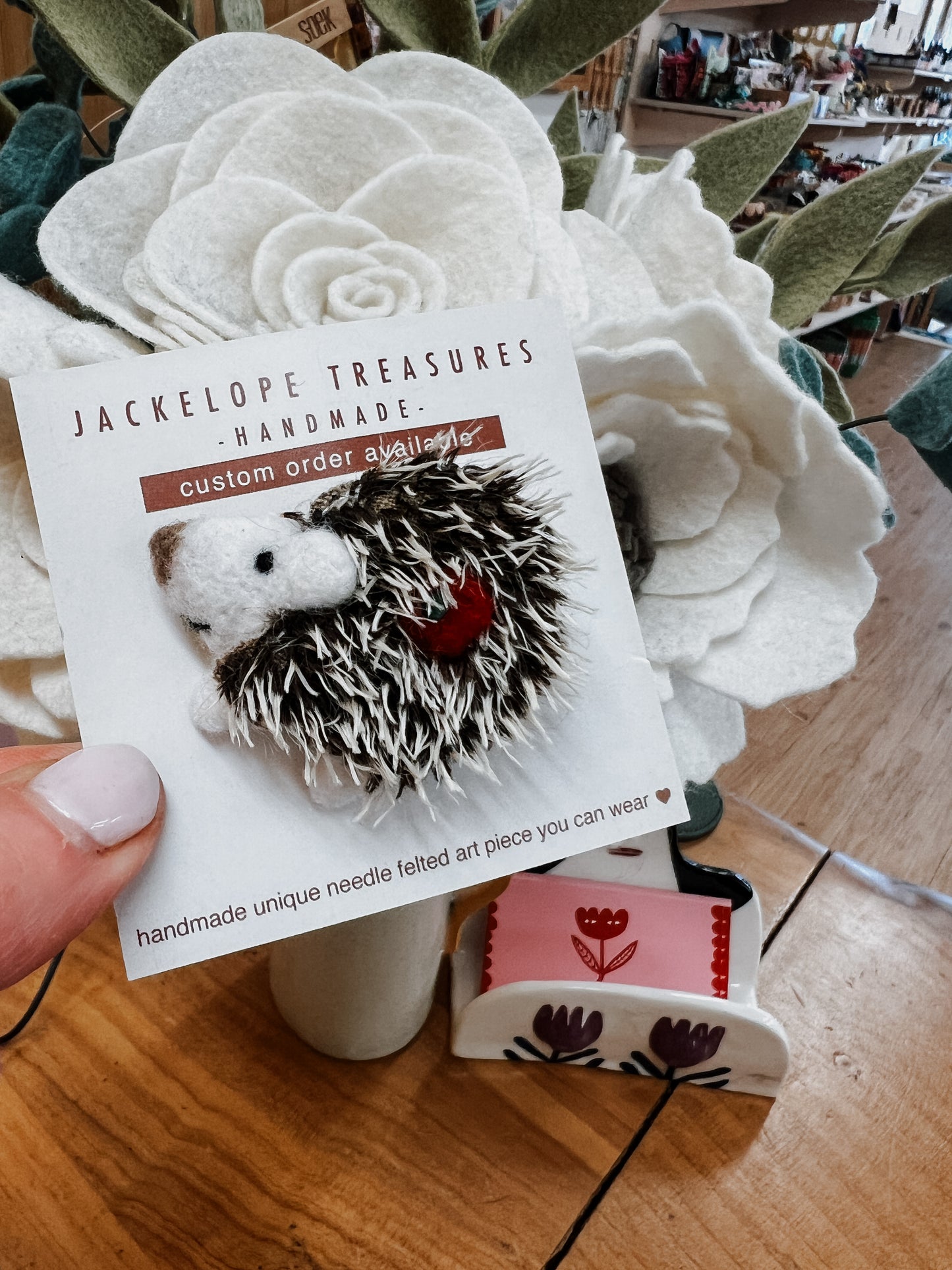 Jackelope Treasures | Hedgehog brooch