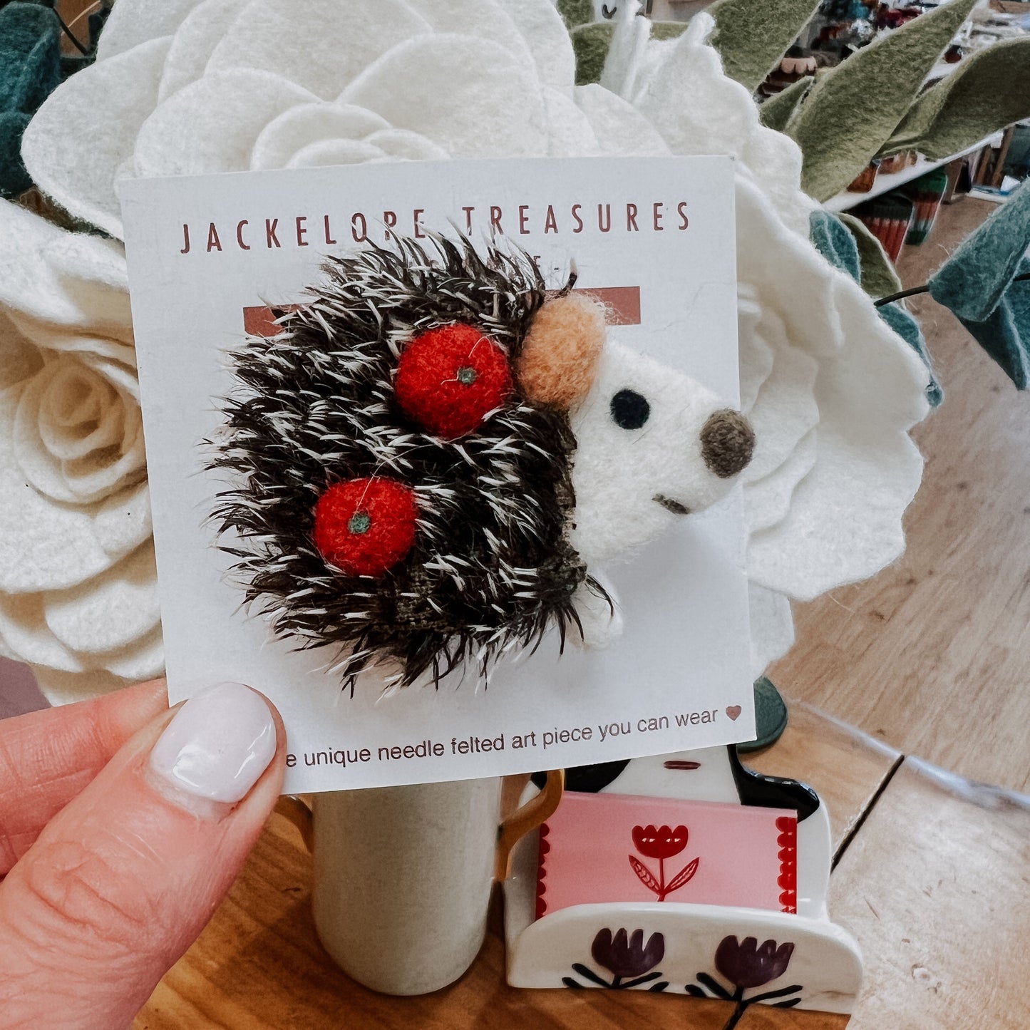 Jackelope Treasures | Hedgehog brooch