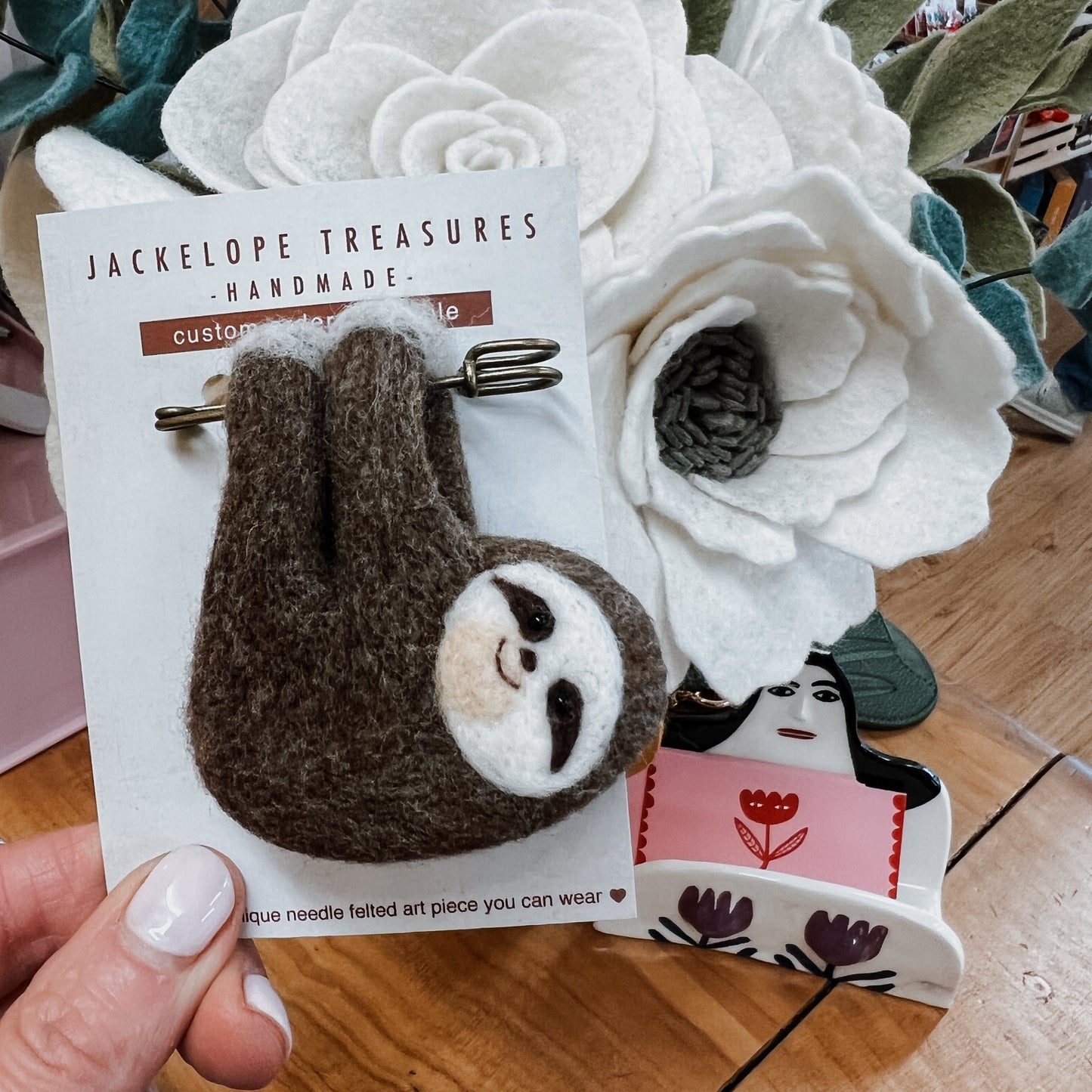 Jackelope Treasures | Sloth Brooch
