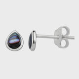 Sterling Silver Paua Teardrop Stud