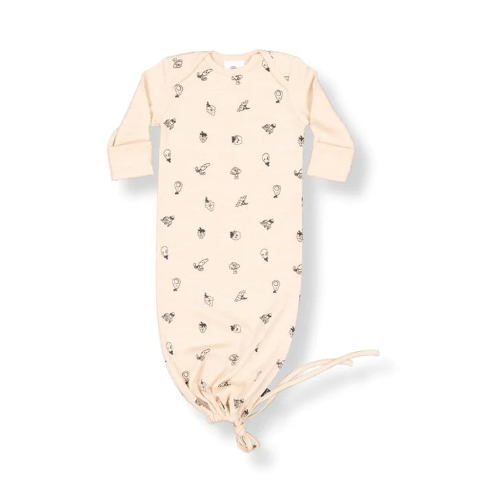 LFOH | NEWCOMER BABY GOWN | WHEAT MARLE FRUIT 'N'VEG
