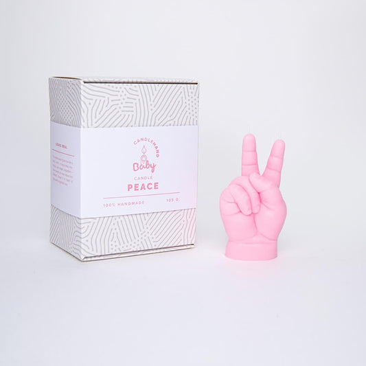 Peace Baby Hand Candle | Pink or Grey
