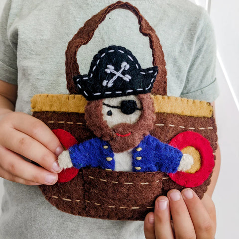 Pirate Ship Finger Puppet Play Bag