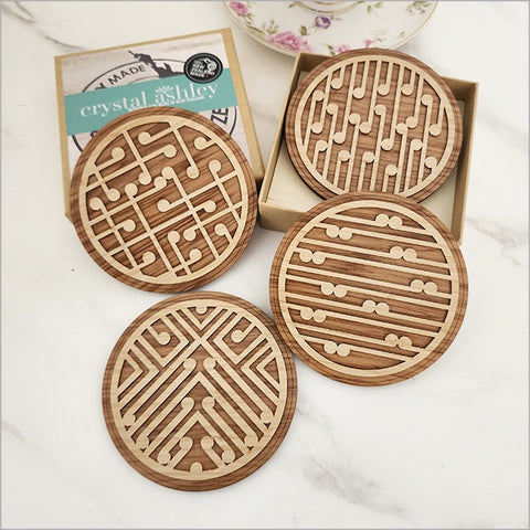 Koru  Bamboo Coaster Set