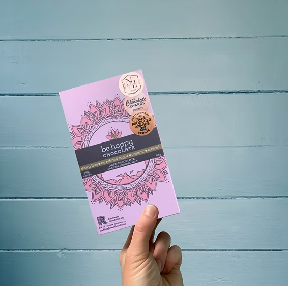 Be Happy | dairy free dark chocolate with mineral salt