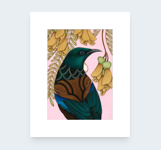 Tūī and Kōwhai - Art Print Kathryn Furniss
