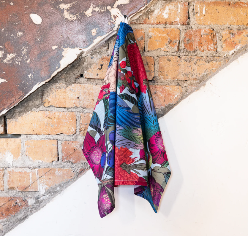 Kererū & Kākāriki Tea Towel - FLOX