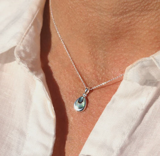 Little Taonga  Sterling Silver and Paua Drop