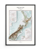 New Zealand Map - Reproduction of Vintage 1922 Atlas Map