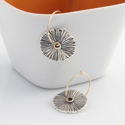 Louise Douglas Wood Ear Hoop Earrings