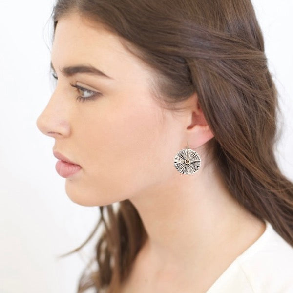 Louise Douglas Wood Ear Hoop Earrings