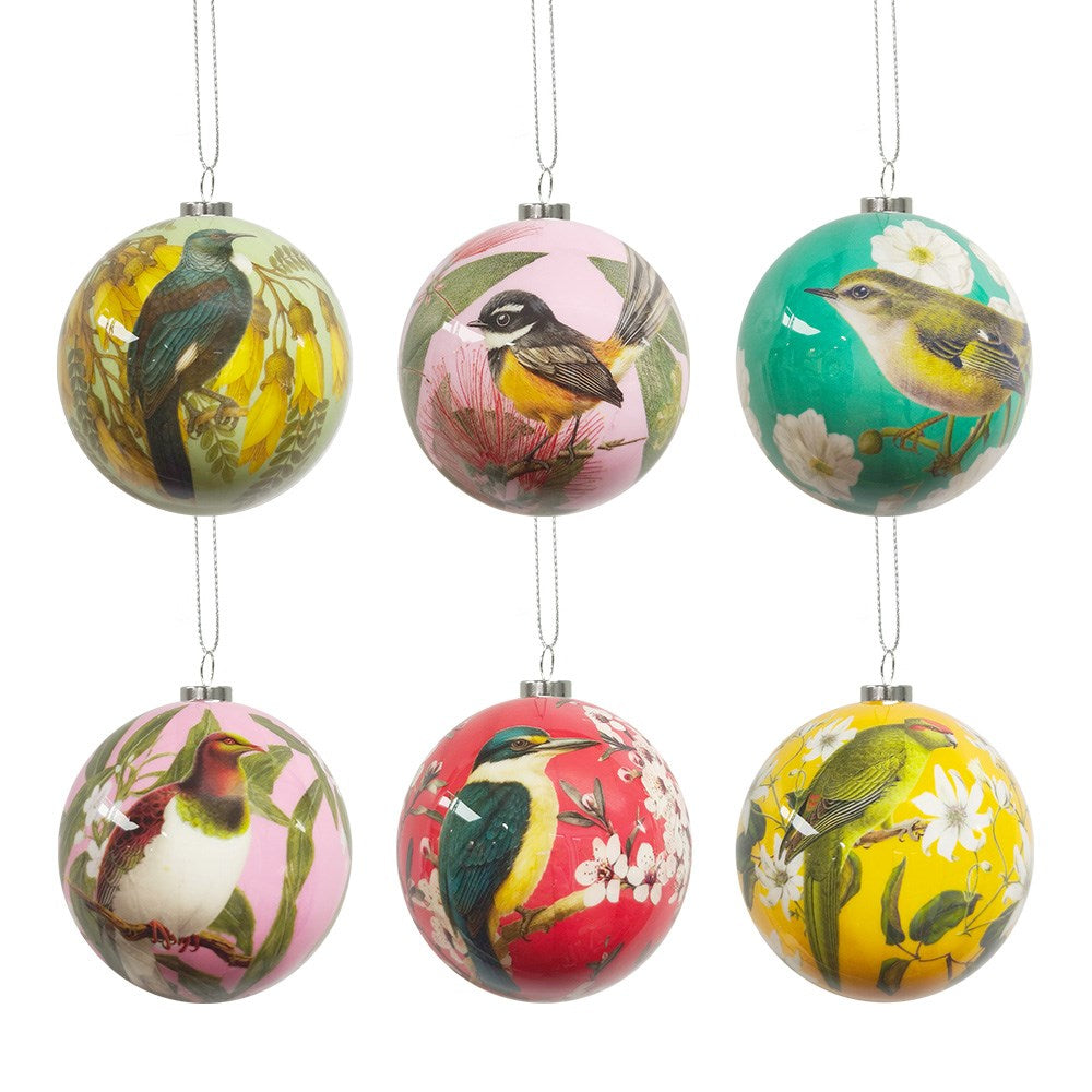 NZ Native Birds Christmas Baubles