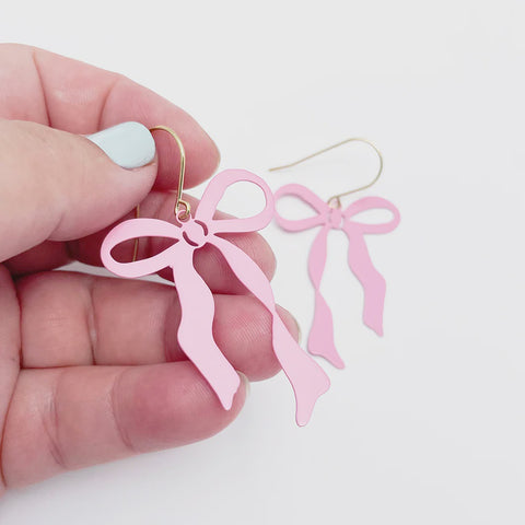 Bow earrings | Pink, Blue or White