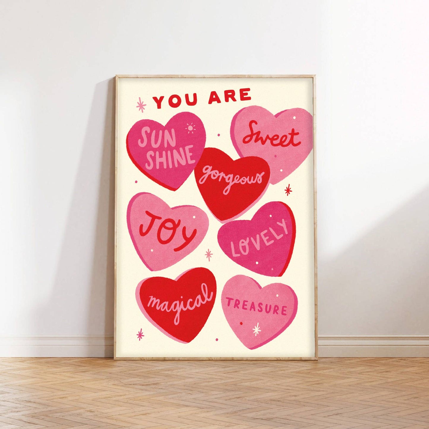 Sweet Hearts Print - Love Positive Kids Art Print Gift