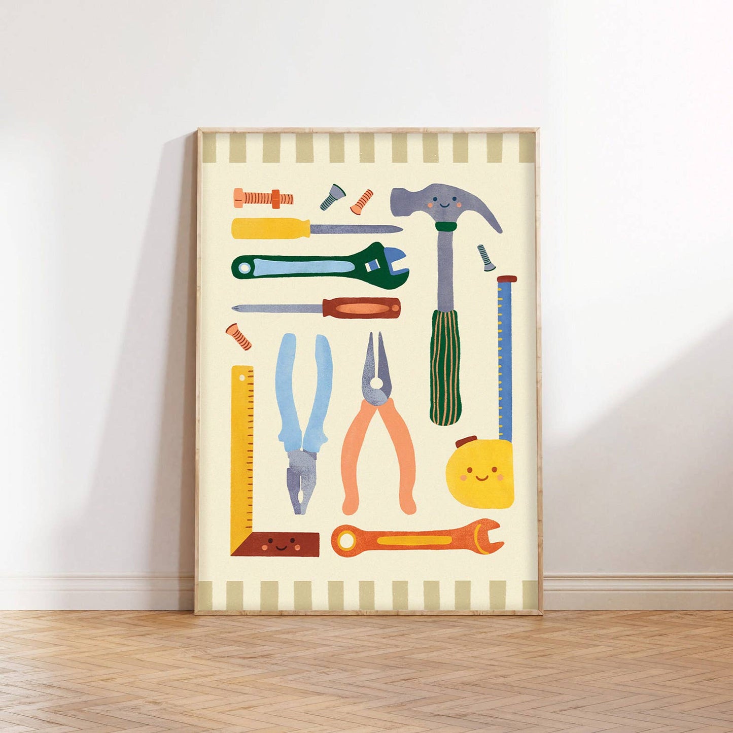 Tool Time Print - Modern Construction Kid's Art Nursery
