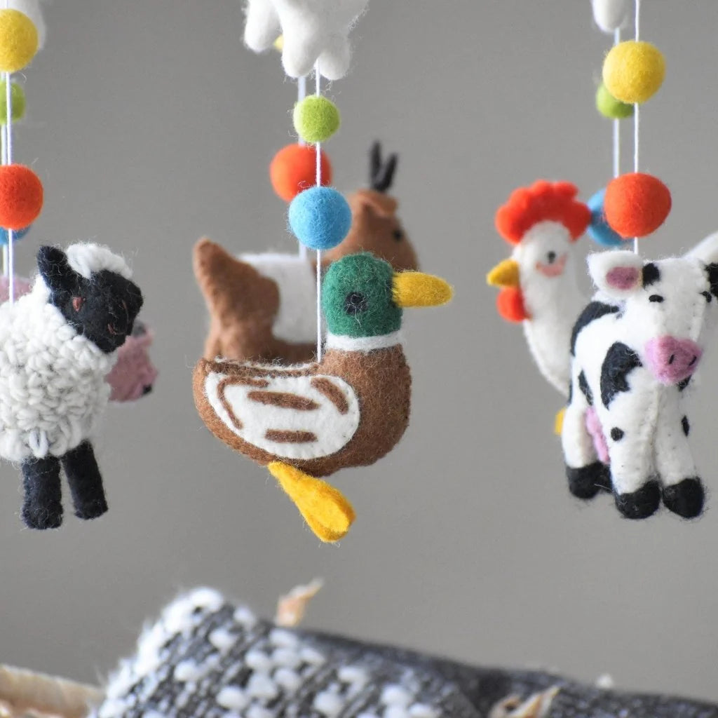 Farm Animals Rainbow Baby Mobile