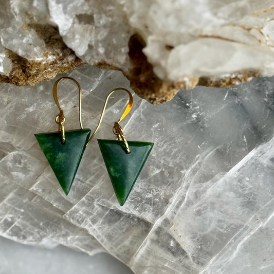 Natalie Kere | Triangle Kahurangi Pounamu earrings