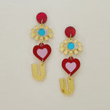 I Love You Earrings - Gold