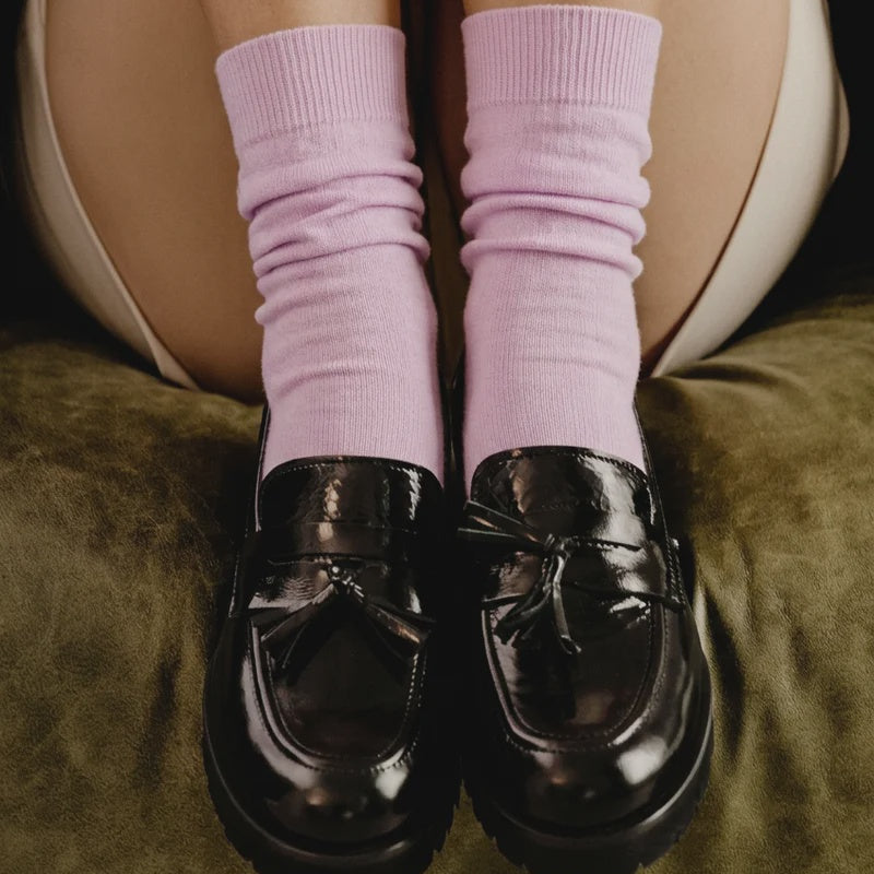 Nooan Hamilton possum merino Socks Festival Bloom pink