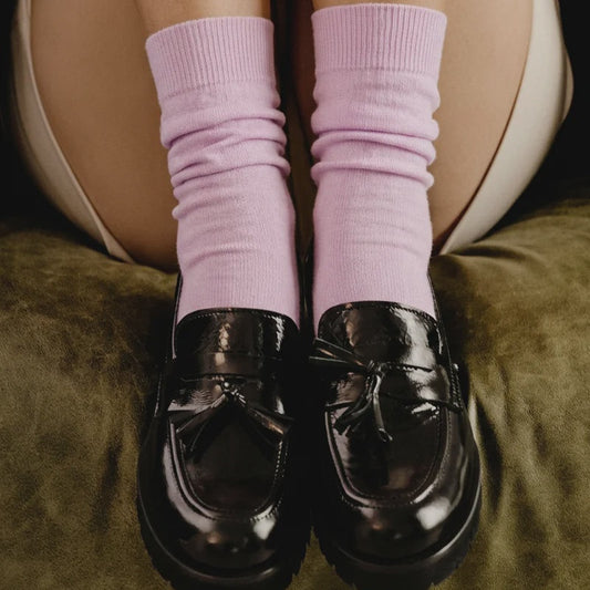 Nooan Hamilton possum merino Socks Festival Bloom pink