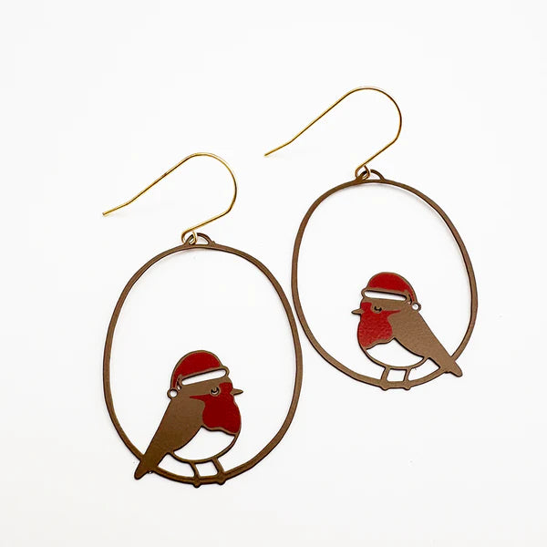 Christmas Bird Earrings