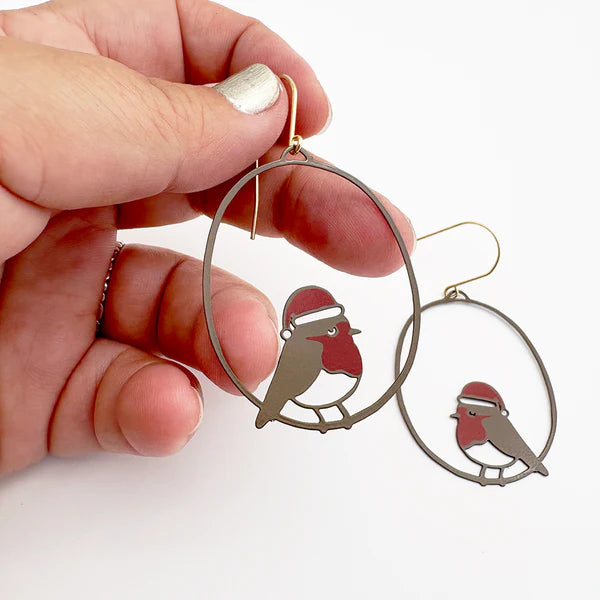 Christmas Bird Earrings
